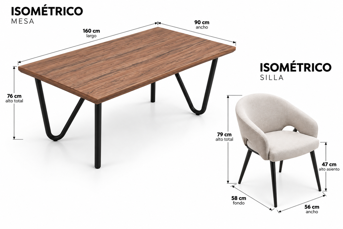 Comedor Palermo con 6 sillas